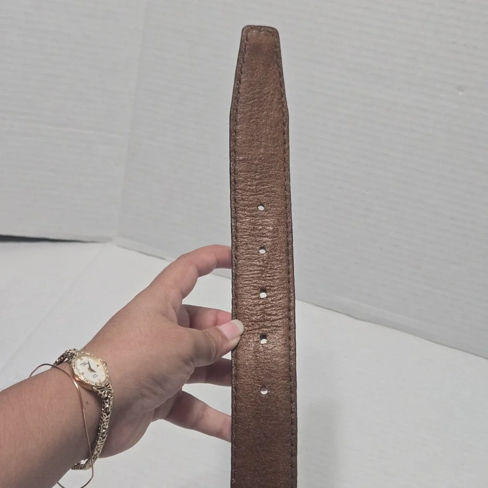 Brighton Men's M21538 Escape Dark Brown Croco Embossed Leather Belt Size 40 USA